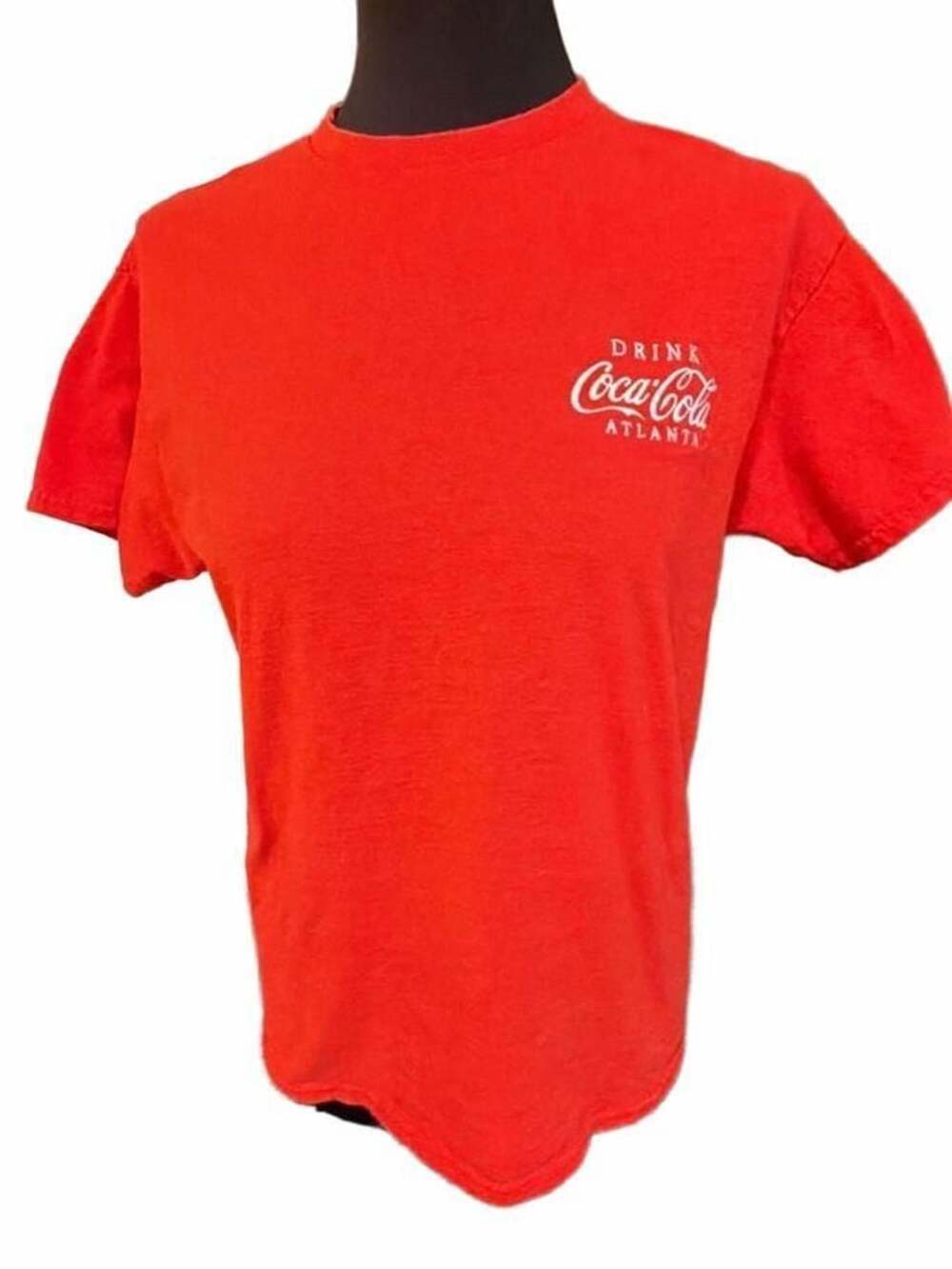Coca-Cola Drink Atlanta T-Shirt Size M Red Cotton Short Sleeve